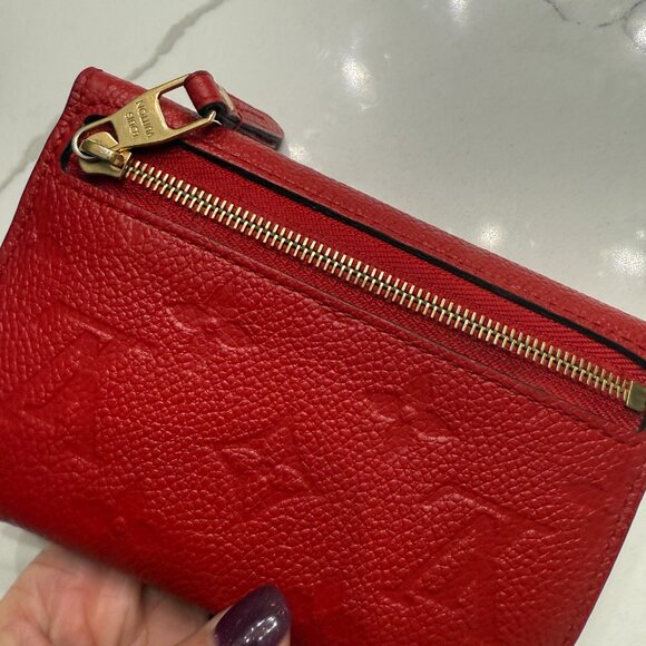 LOUIS VUITTON Empreinte Pochette Clé Wallet with Flap Coin key holder in RED - Picture 7 of 9